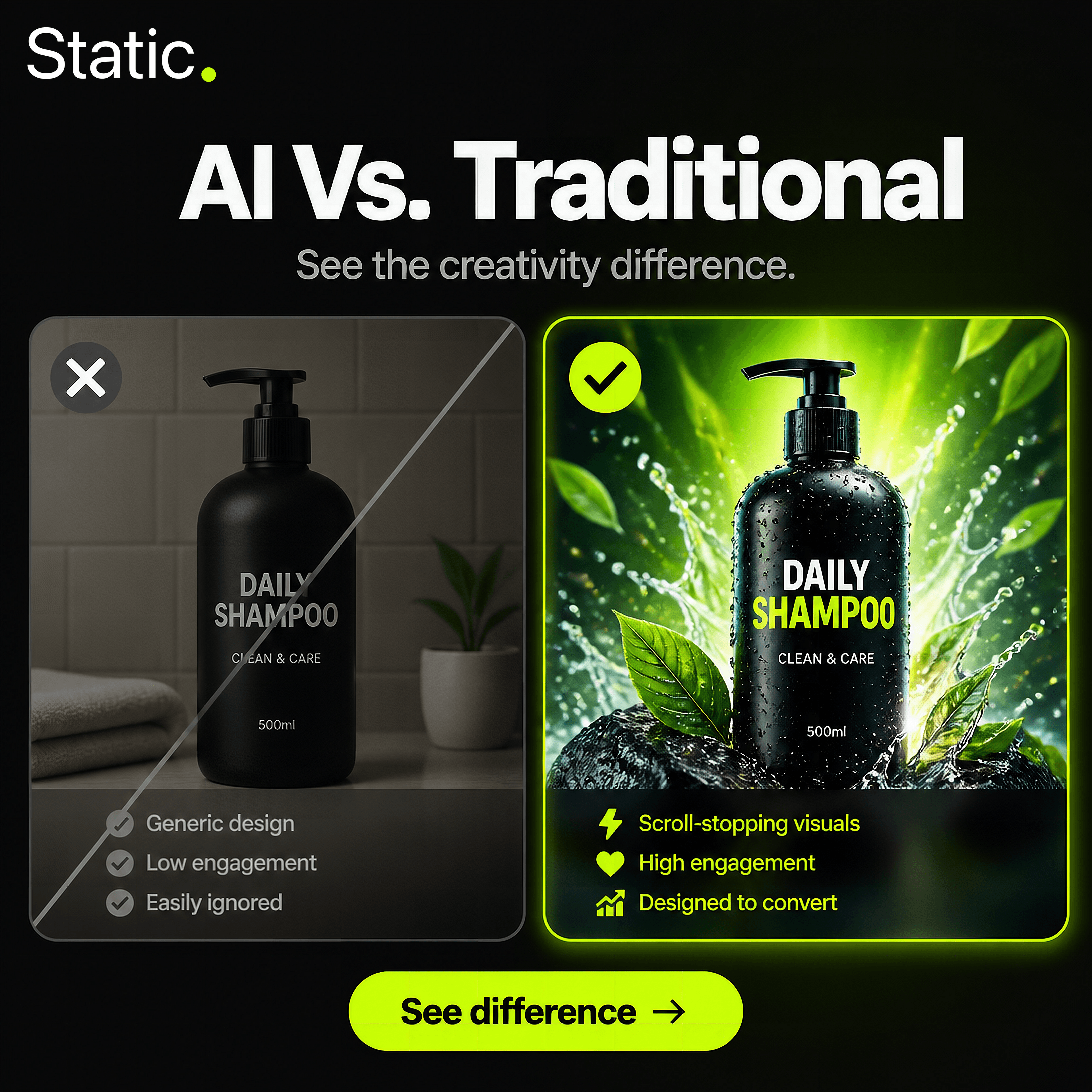 Static ad example written in customer language